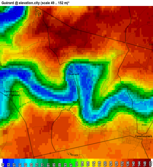 Guérard elevation map