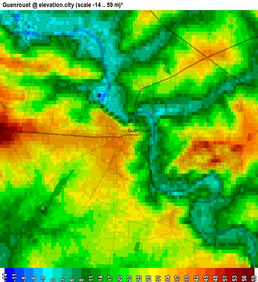 Guenrouet elevation map