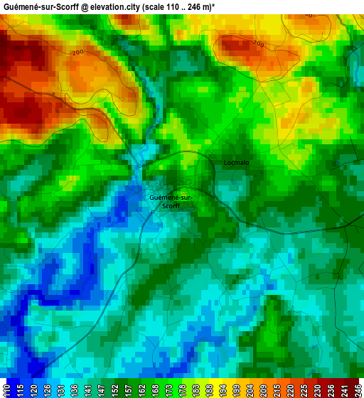Guémené-sur-Scorff elevation map