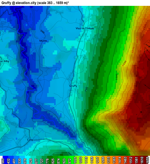 Gruffy elevation map