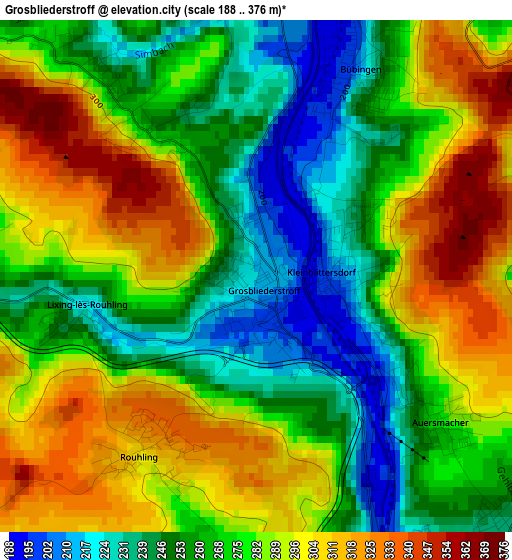 Grosbliederstroff elevation map