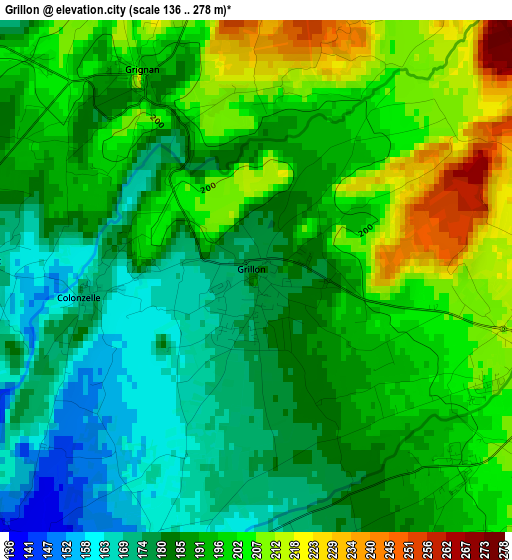 Grillon elevation map