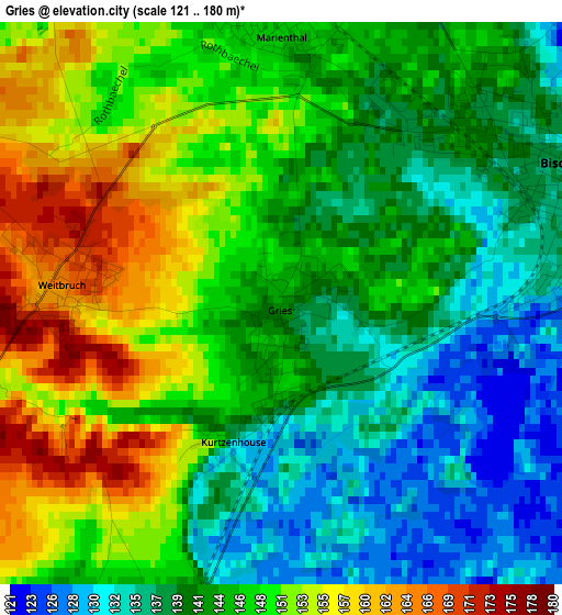 Gries elevation map