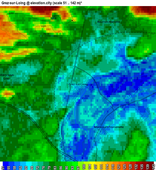 Grez-sur-Loing elevation map
