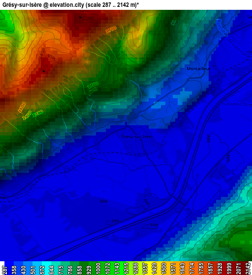 Grésy-sur-Isère elevation map