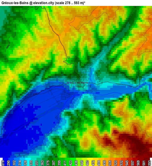 Gréoux-les-Bains elevation map