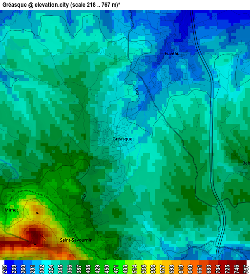 Gréasque elevation map