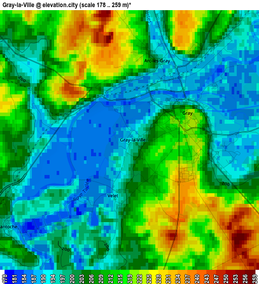 Gray-la-Ville elevation map