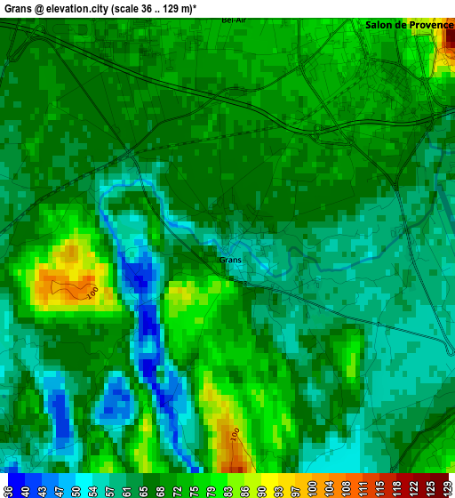 Grans elevation map