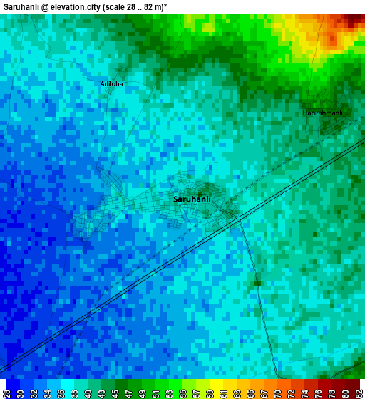 Saruhanlı elevation map