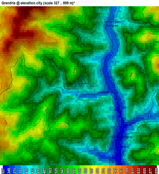 Grandris elevation map