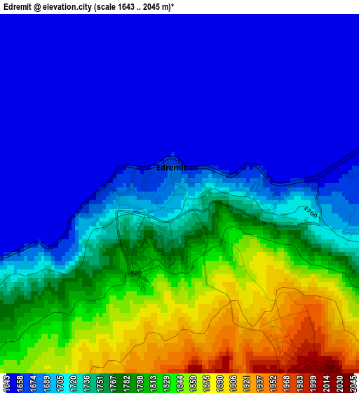 Edremit elevation map