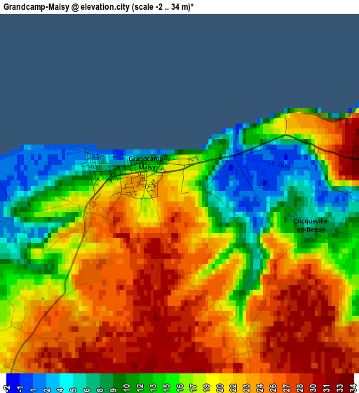 Grandcamp-Maisy elevation map