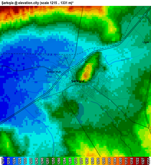 Şarkışla elevation map