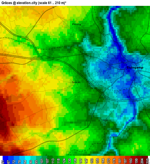 Grâces elevation map