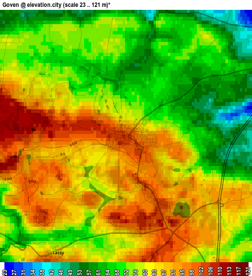 Goven elevation map