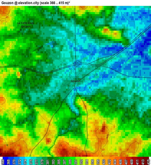 Gouzon elevation map
