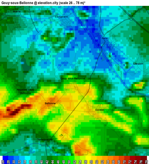 Gouy-sous-Bellonne elevation map