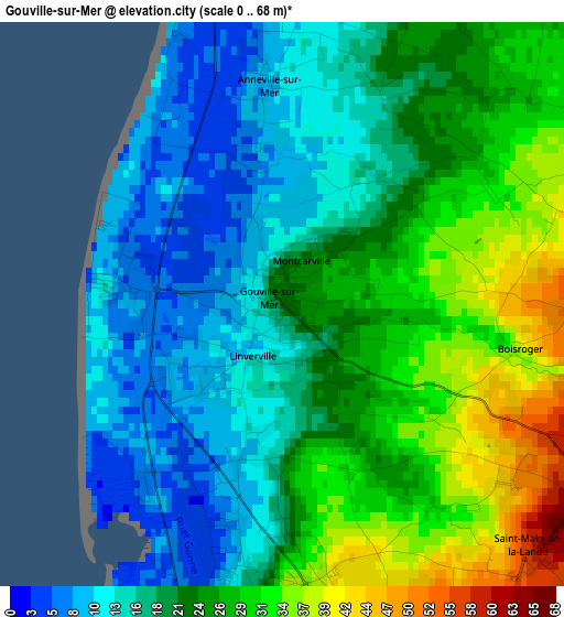 Gouville-sur-Mer elevation map