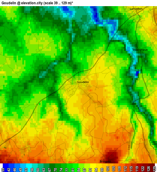 Goudelin elevation map