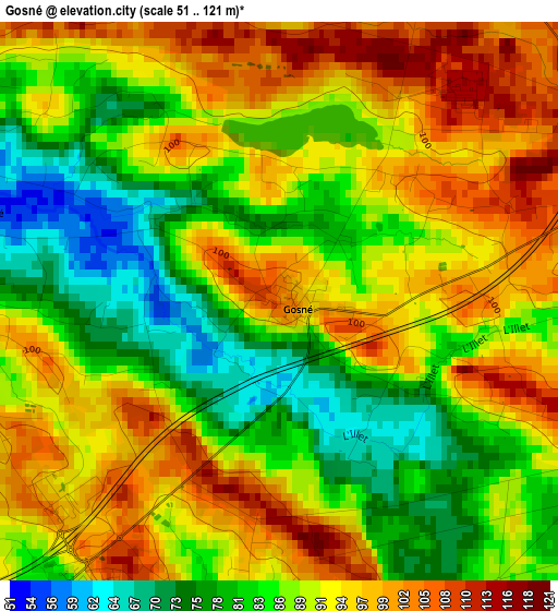 Gosné elevation map