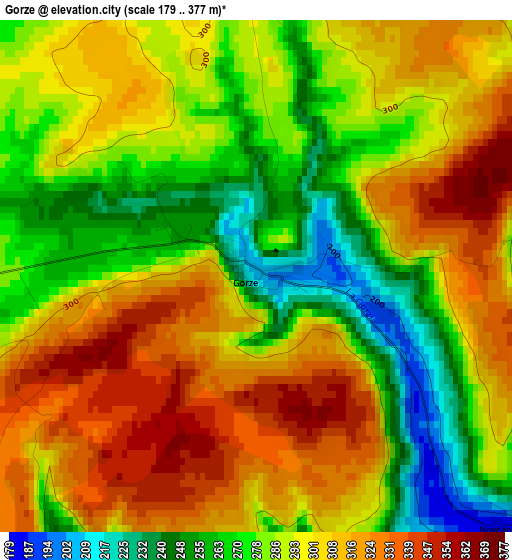 Gorze elevation map