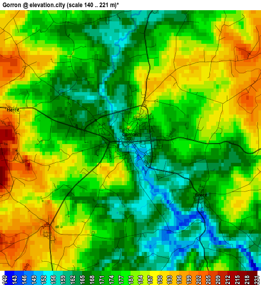 Gorron elevation map