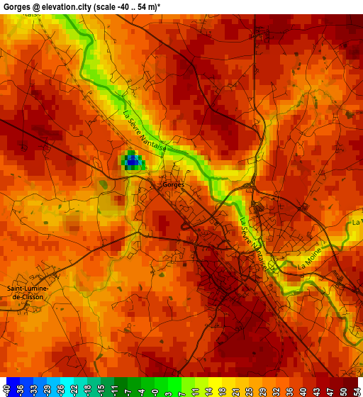 Gorges elevation map