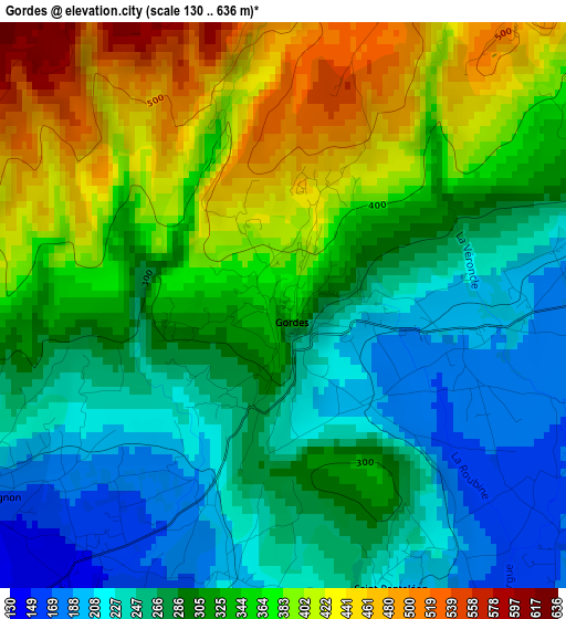 Gordes elevation map