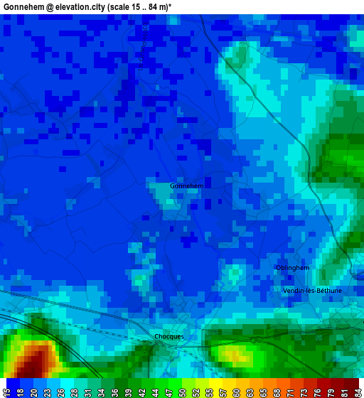 Gonnehem elevation map