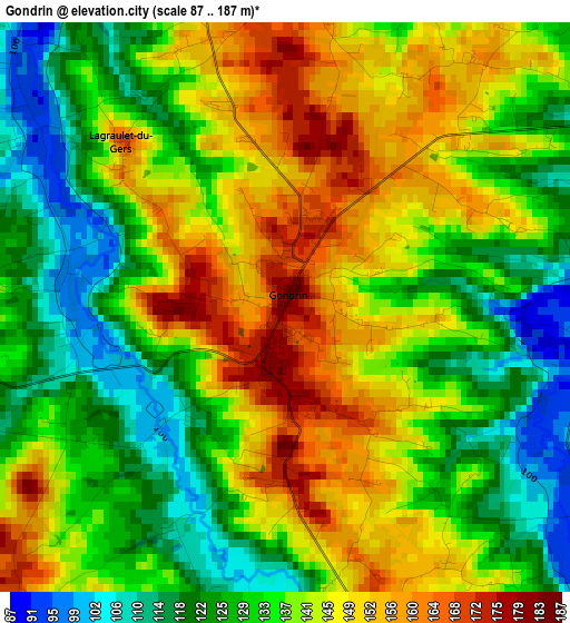 Gondrin elevation map