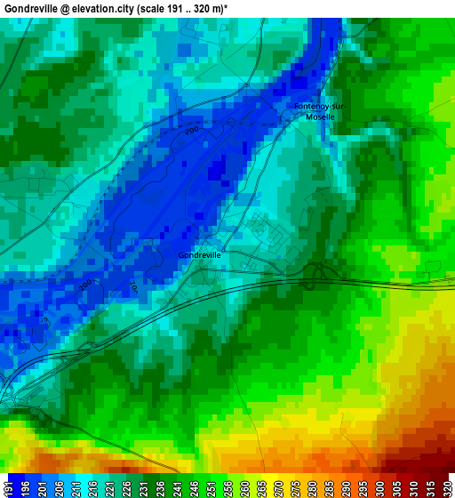 Gondreville elevation map