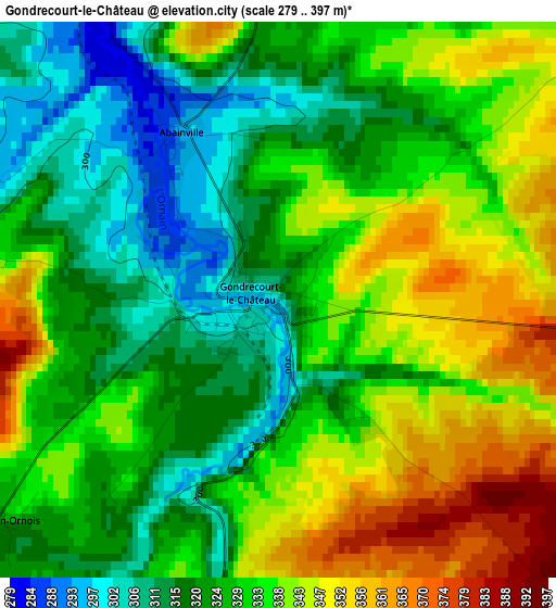 Gondrecourt-le-Château elevation map