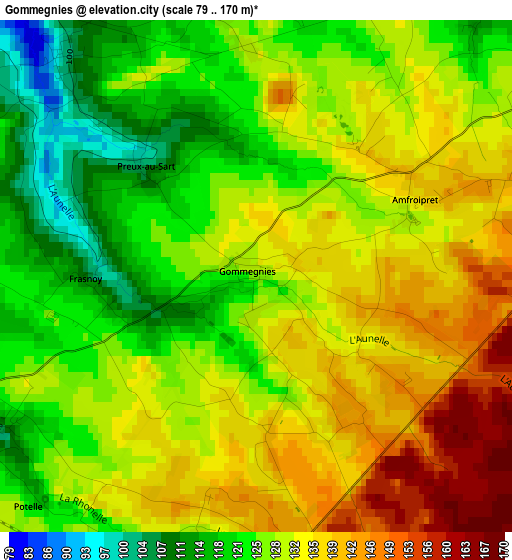 Gommegnies elevation map