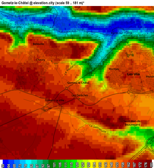 Gometz-le-Châtel elevation map