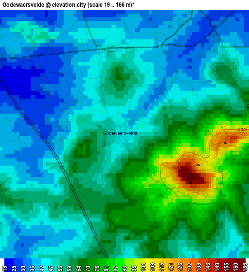 Godewaersvelde elevation map