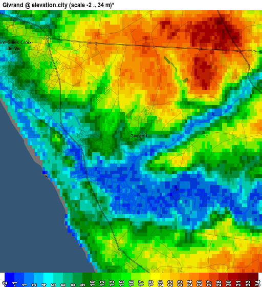 Givrand elevation map