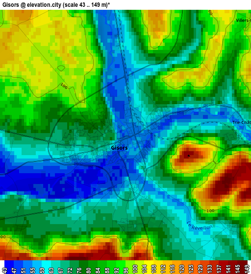 Gisors elevation map