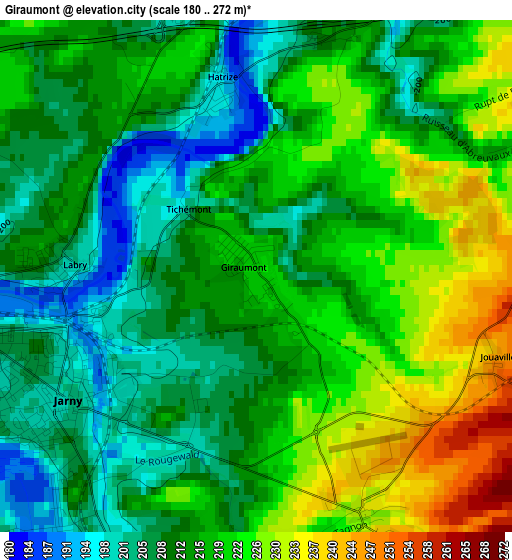 Giraumont elevation map