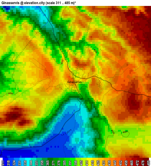 Ginasservis elevation map