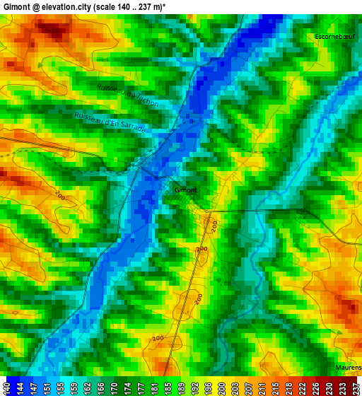 Gimont elevation map