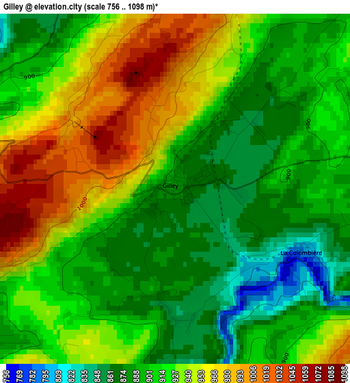 Gilley elevation map