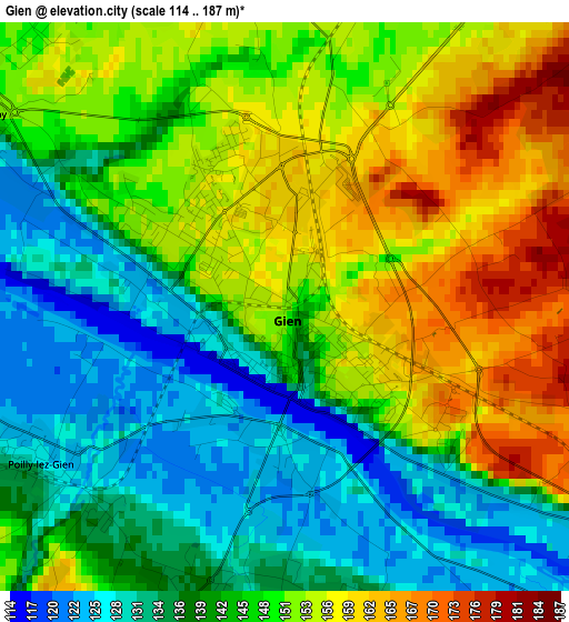 Gien elevation map