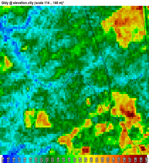 Gidy elevation map