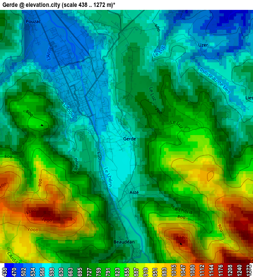 Gerde elevation map