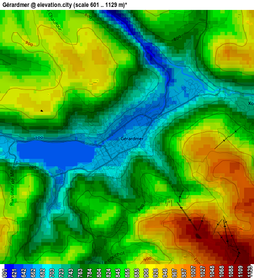 Gérardmer elevation map