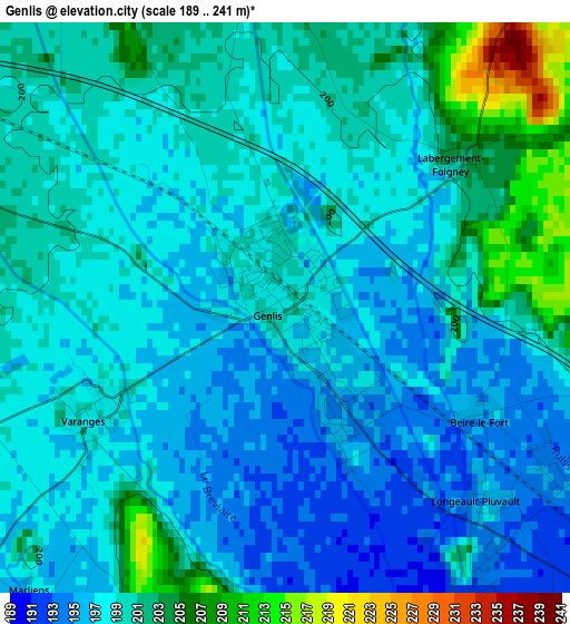 Genlis elevation map