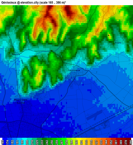 Génissieux elevation map