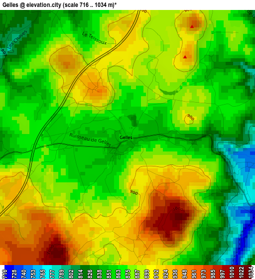 Gelles elevation map