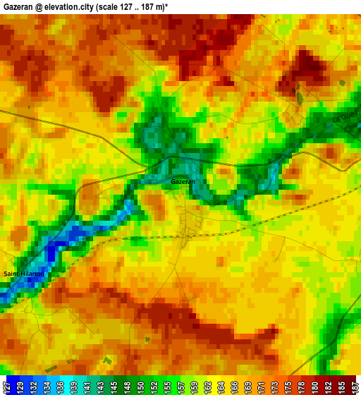 Gazeran elevation map